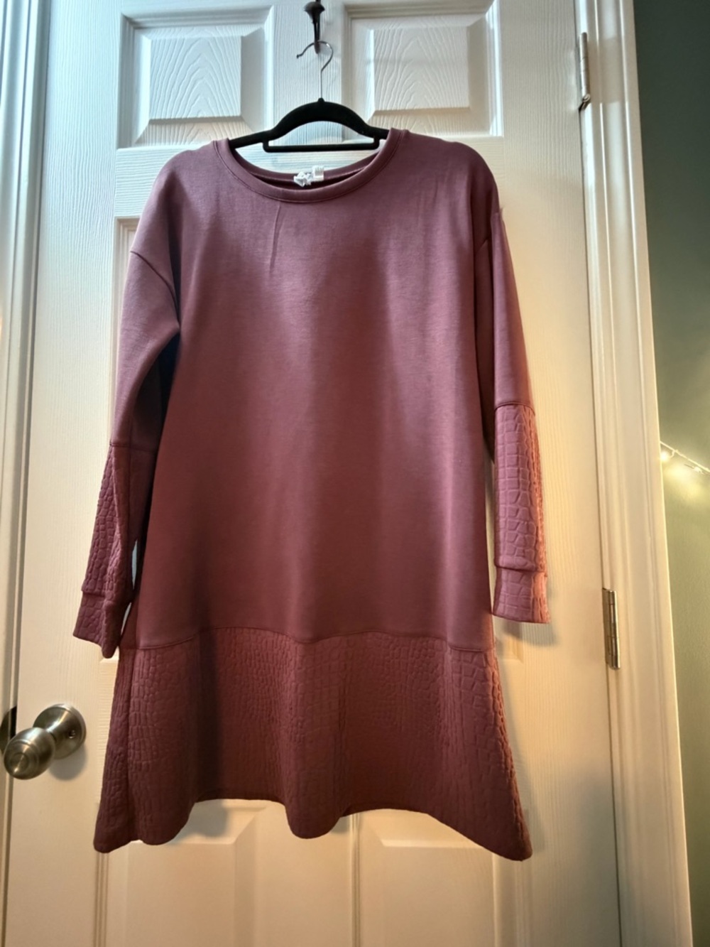 Cable & Gauge Mauve Pink Long Sleeve Knit Tunic Dress